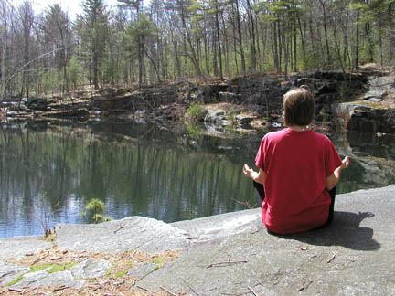 meditating at the Quarry